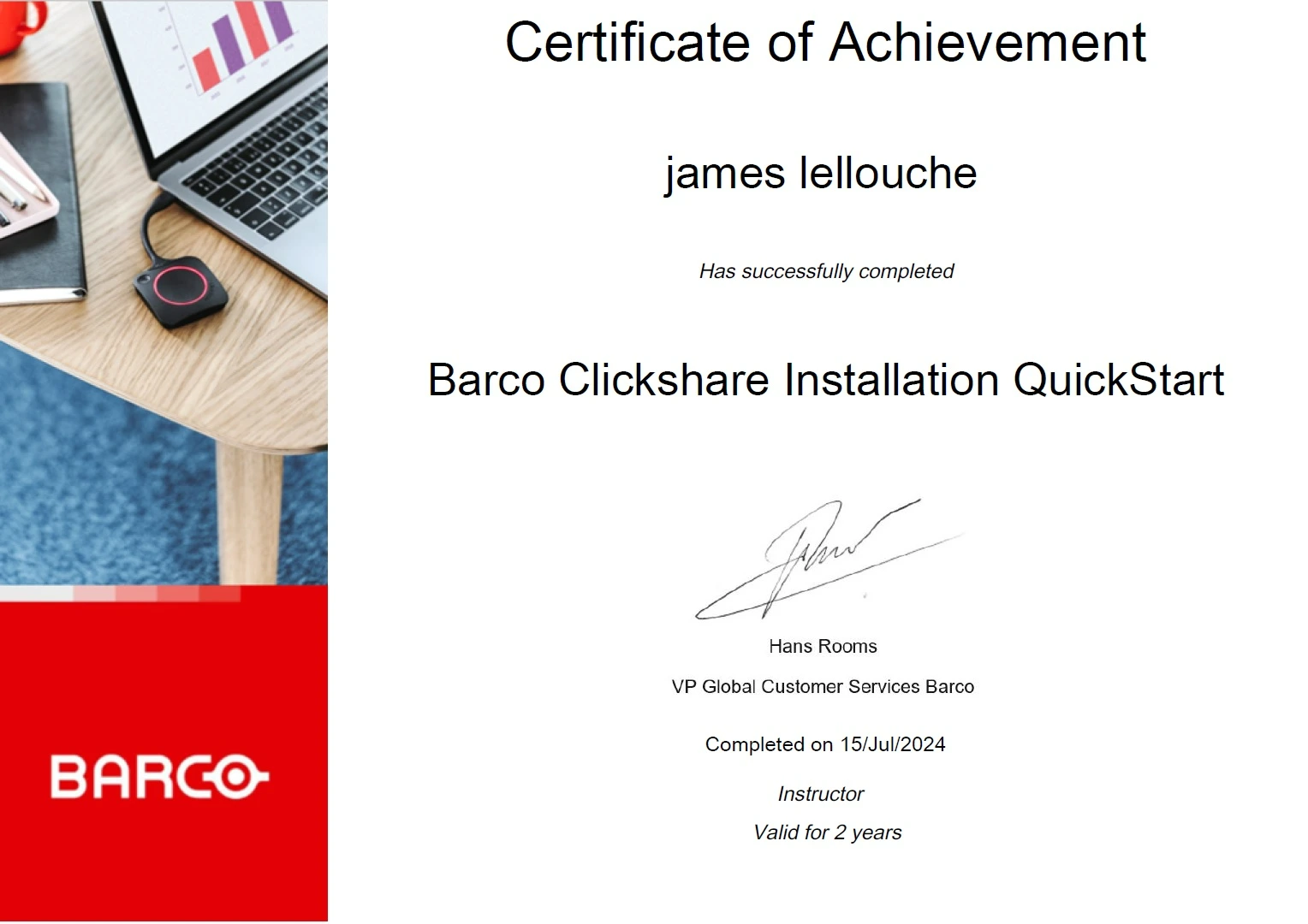 Certificat Clickshare