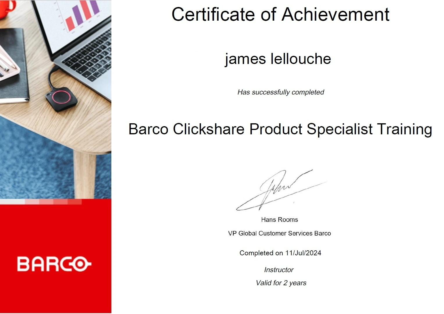 Certificat Clickshare